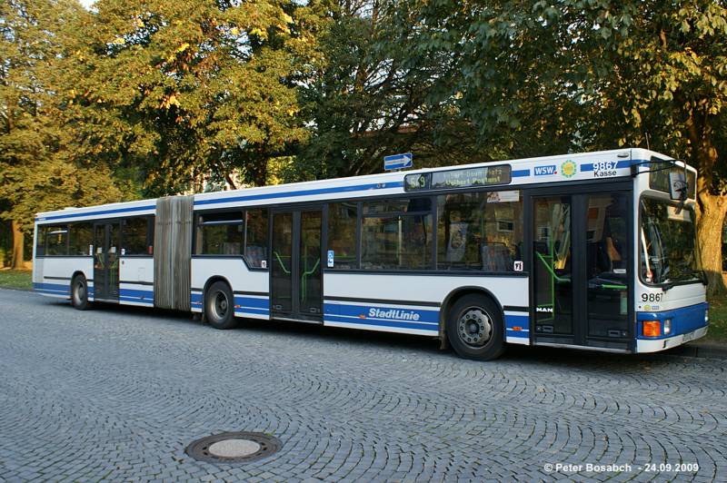 WSW Bus mit Trauerflor 9867